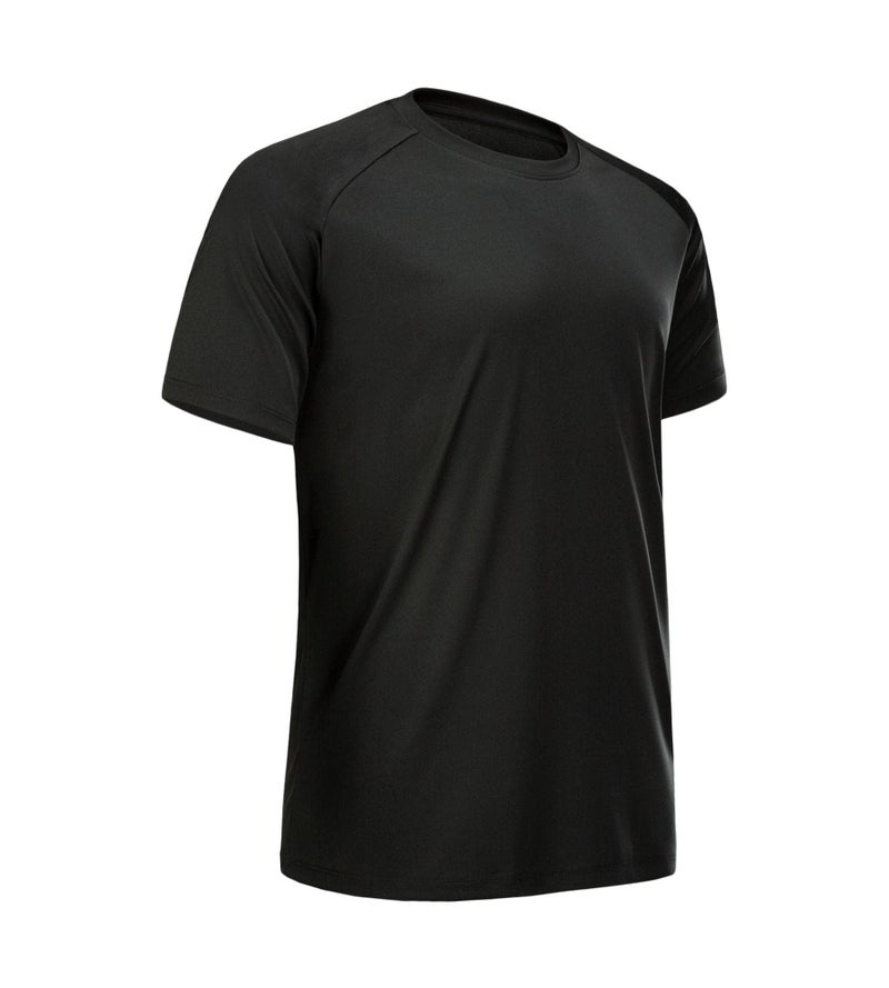 CE' CERDR Mens Workout Shirts Quick Dry Performance Short Sleeve Athletic Shirt Black - Image 1